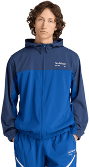 New Balance Reimagined Woven Graphic Jacket Jassen Heren - Blauw - Maat L - Poly Jersey Blue