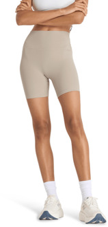 New Balance Ribbed High Rise Short Korte Broeken Dames - Bruin - Maat M - Poly Jersey Brown