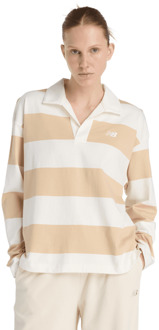 New Balance Rugby Long Sleeve Sweatshirts Dames - Bruin - Maat L - Katoen Jersey Brown