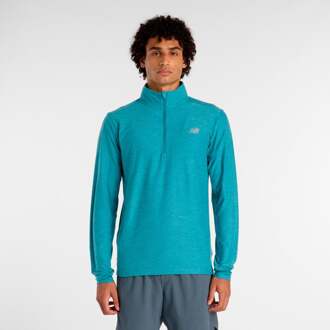 New Balance Space Dye 1/4 Zip T-shirt Heren-grijs, lichtgrijs