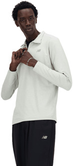 New Balance Space Dye 1/4 Zip T-shirts Heren - Grijs - Maat XXL - Poly Jersey Grey