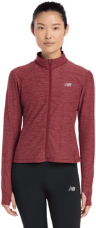 New Balance Space Dye Full Zip Trainingspakken Dames - Rood - Maat L - Poly Jersey Red