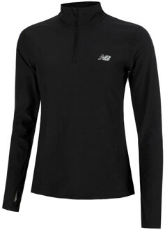 New Balance Space Dye Quarter Zip Longsleeve Dames-Zwart