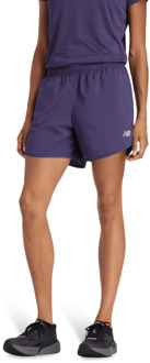 New Balance Sport Essential Short 5inch Korte Broeken Dames - Paars - Maat L - Poly Jersey Purple