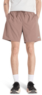 New Balance Sport Essential Short 7 Inches Korte Broeken Heren - Bruin - Maat XL - Poly Jersey Brown