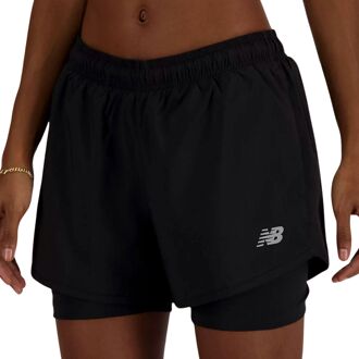 New Balance Sport Essentials 2-in-1 3" Short Dames zwart - L