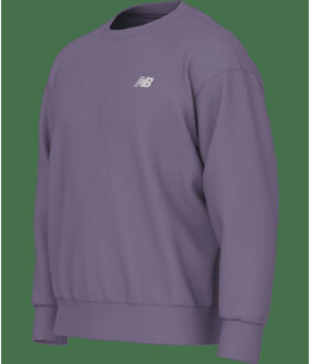 New Balance sport essentials fleece crew sweater heren - Paars - XL
