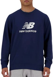 New Balance Sport Essentials French Terry Crew Sweater Heren donkerblauw - wit - L