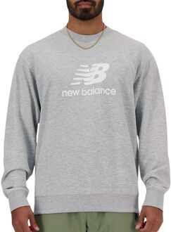 New Balance Sport Essentials French Terry Crew Sweater Heren lichtgrijs - wit - M