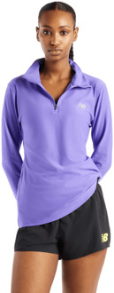 New Balance Sport Essentials Space Dye 1/4 Zip Trainingspakken Dames - Paars - Maat S - Poly Jersey Purple