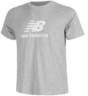 New Balance Stacked Logo Tee T-shirt Heren-Grijs - XL