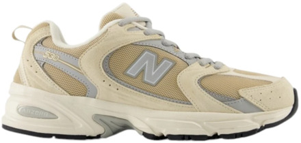 New Balance Stijlvolle Sneakers met Stoffen Bovenwerk New Balance , Beige , Dames - 39 1/2 EU