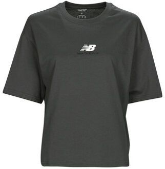New Balance T-shirt Korte Mouw New Balance Athletics 1/4 Zip" Zwart - S, M