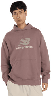 New Balance Terry Hoodies Heren - Bruin - Maat XXL - Katoen Jersey Brown