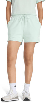New Balance Terry Korte Broeken Dames - Groen - Maat L - Katoen Jersey Green