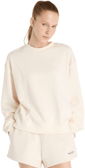 New Balance Terry Sweatshirts Dames - Beige - Maat L - Katoen Jersey