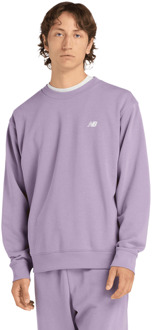 New Balance Terry Sweatshirts Heren - Paars - Maat L - Katoen Jersey Purple