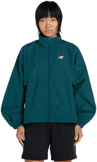 New Balance Trackside Woven Jacket Jassen Dames - Groen - Maat S - Poly Jersey Green