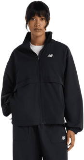 New Balance Trackside Woven Jacket Jassen Dames - Zwart - Maat XS - Poly Jersey Black