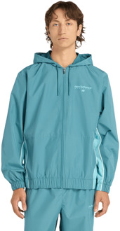New Balance Trackside Woven Jacket Jassen Heren - Teal - Maat XL - Poly Jersey