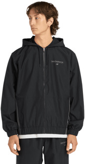 New Balance Trackside Woven Jacket Jassen Heren - Zwart - Maat XS - Poly Jersey Black