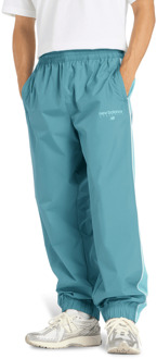 New Balance Trackside Woven Pant Broeken Heren - Teal - Maat M - Poly Jersey