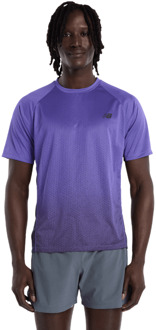 New Balance Viz-tech Run Tee T-shirts Heren - Paars - Maat L - Poly Jersey Purple