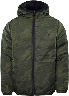 New Balance Zwart Groen ZipUp Hooded Junior Switch Omkeerbaar Jasje JJ933012 BK - L