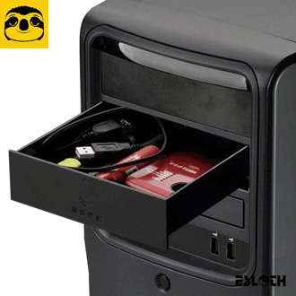 New Black 523 Floppy Drives 5.25-Inch Metal Shell Computer Chassis CD-ROM Drive Drawer Storage Box Cabinet Cigarette Storage Box