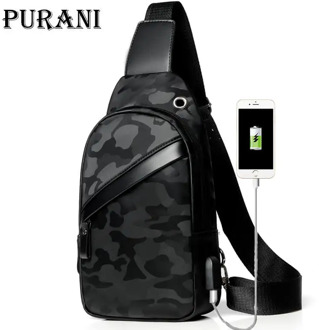 NEW Black Chest Pack Men Casual Satchles Crossbody Bag USB Charging Chest Bag Male Waterproof Camouflage Travel Messenger Bags