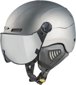 New Camurai skihelm grijs - single spiegel vizier - 53 - 55 cm [S]