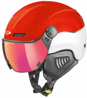 New Camurai skihelm rood wit - meekleurend & polariserend vizier - kies uit 2 soorten ! - 53 - 55 cm [S]