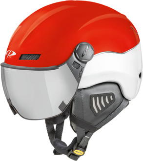 New Camurai skihelm rood wit - meekleurend vizier - 53 - 55 cm [S]