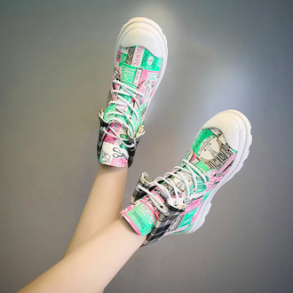 New Canvas Shoes Women's Vulcanize Shoes Doodle student shoes Martin cloth shoes Brand Fashion Women's Sneaker Zapatos De Hombre