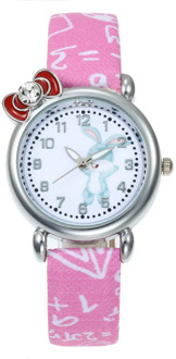 New cartoon Leather Strap kids watch children girls ladies wristwatch quartz diamond Rabbit desgin watches Relogio saati Clock