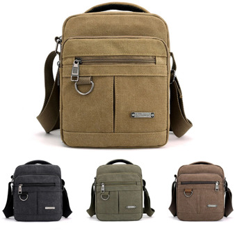 New Casual Men Canvas Shoulder Bag Men Messenger Bags Simple Lightweight Small Travel Bag Shoulder Bag