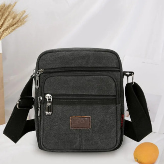 New Casual Men's Canvas Shoulder Crossbody Bag Men Zipper Casual Travel Office Vintage Male Messenger Pack