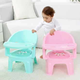 New Children's Dining Chair With Plate Baby Eating Table Baby Chair Dining Table Back Call Called Chair Baby Plastic Stool WY430