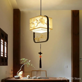 New Chinese Pendant Lamp Single-ended Creative Bedside Lights Bar Concise Hallway Dining Room Hanging Lamp Zen Light Fixtures
