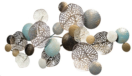 New Chinese Style Light Luxury Iron Art Wall Hanging Wall Decoration Metope A Living Room Ornament Background Metal Wall