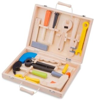 New Classic Toys Gereedschapskist Jongens Hout Bruin 12-delig