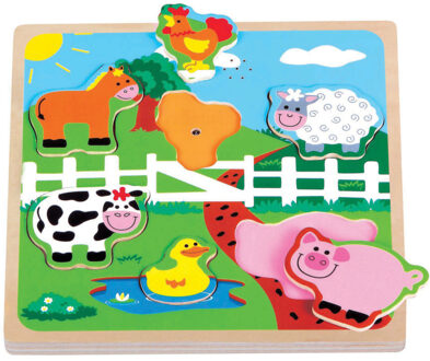 New Classic Toys Houten Geluidspuzzel Boerderij