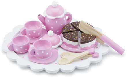 New Classic Toys Houten Koffie Thee Set Servies met Snijtaart