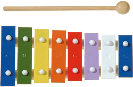 New Classic Toys Metallofoon - Pocket - 8 toons - Gekleurd - Met Muziekboekje