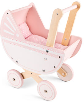 New Classic Toys Poppenwagen ink incl. bedset Roze/lichtroze