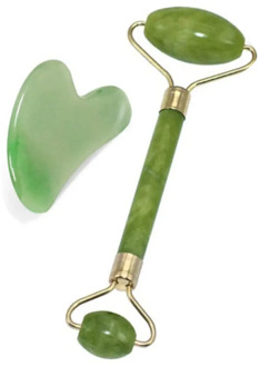 NEW Compact and lightweight Natural Facial Roller Jade Stone Roller Face Beauty Massage Tools Durable Face Lift Massager Kit