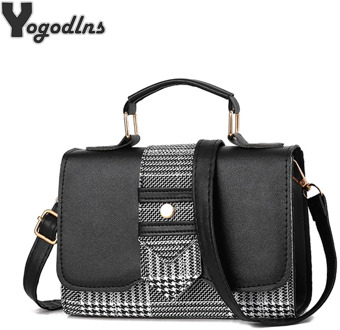 New Crossbody Bag For Women PU Leather Shoulder Bag Girls Classic Rhombic Mini Messenger Purse Popular Retro Square Handbags