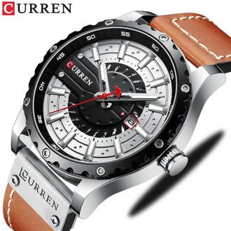 NEW CURREN Watches for Men Fashion Creative Business Quartz Watch with Leather Male Clocks Relógio Masculino