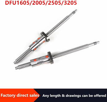 NEW DFU1605/DFU2005/DFU2505/DFU3205 set: rolled ball screw C7 in any length with end machined + DFU1605/2005/2505/3205 ball nut