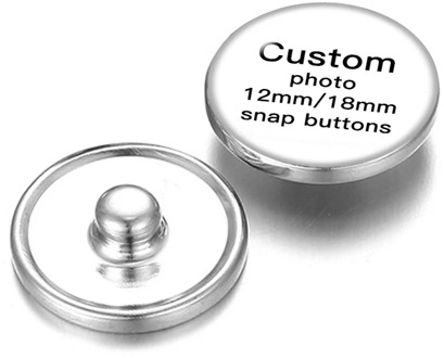 New DIY custom snap buttons 12mm/18mm/20mm silver /golden snap buttons wholesale Personalized Photo for DIY necklace jewelry